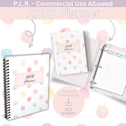 PLR Polka Dot ADHD Planner