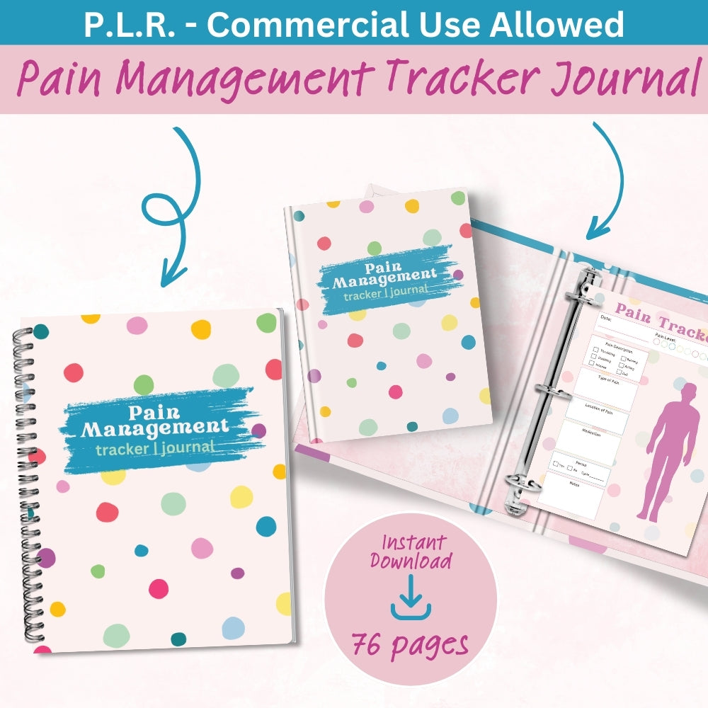 PLR Polka Dot Pain Management Tracker Journal