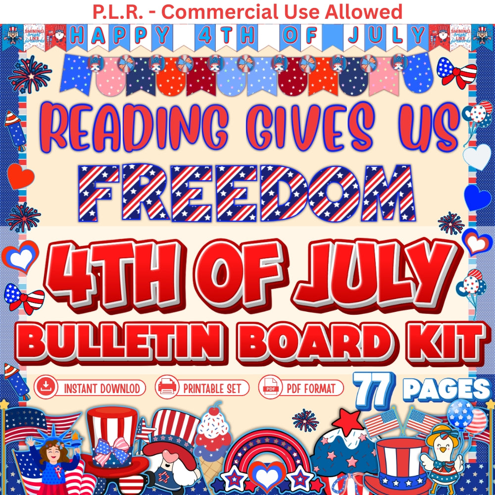 PLR Printable 4th of July Bulletin Board Kit