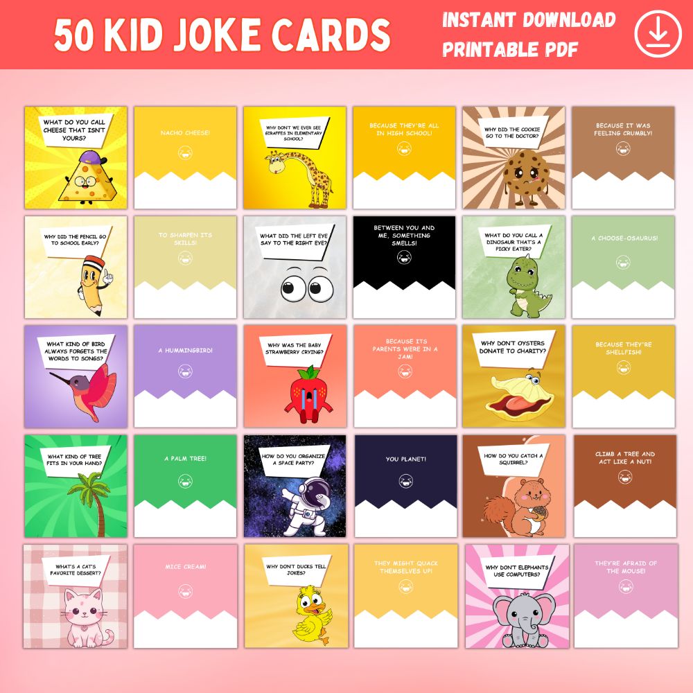 PLR 50 Kid Joke Cards