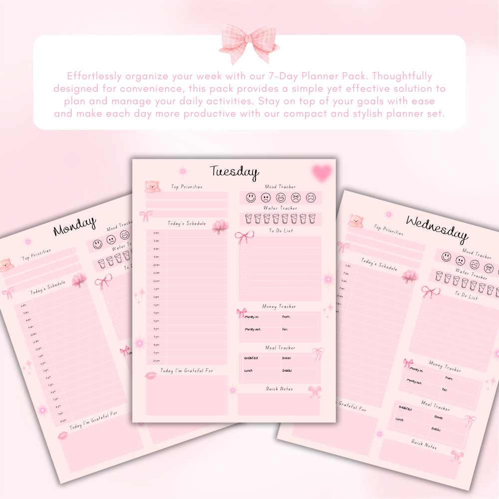 PLR 7 Day Planner Pack