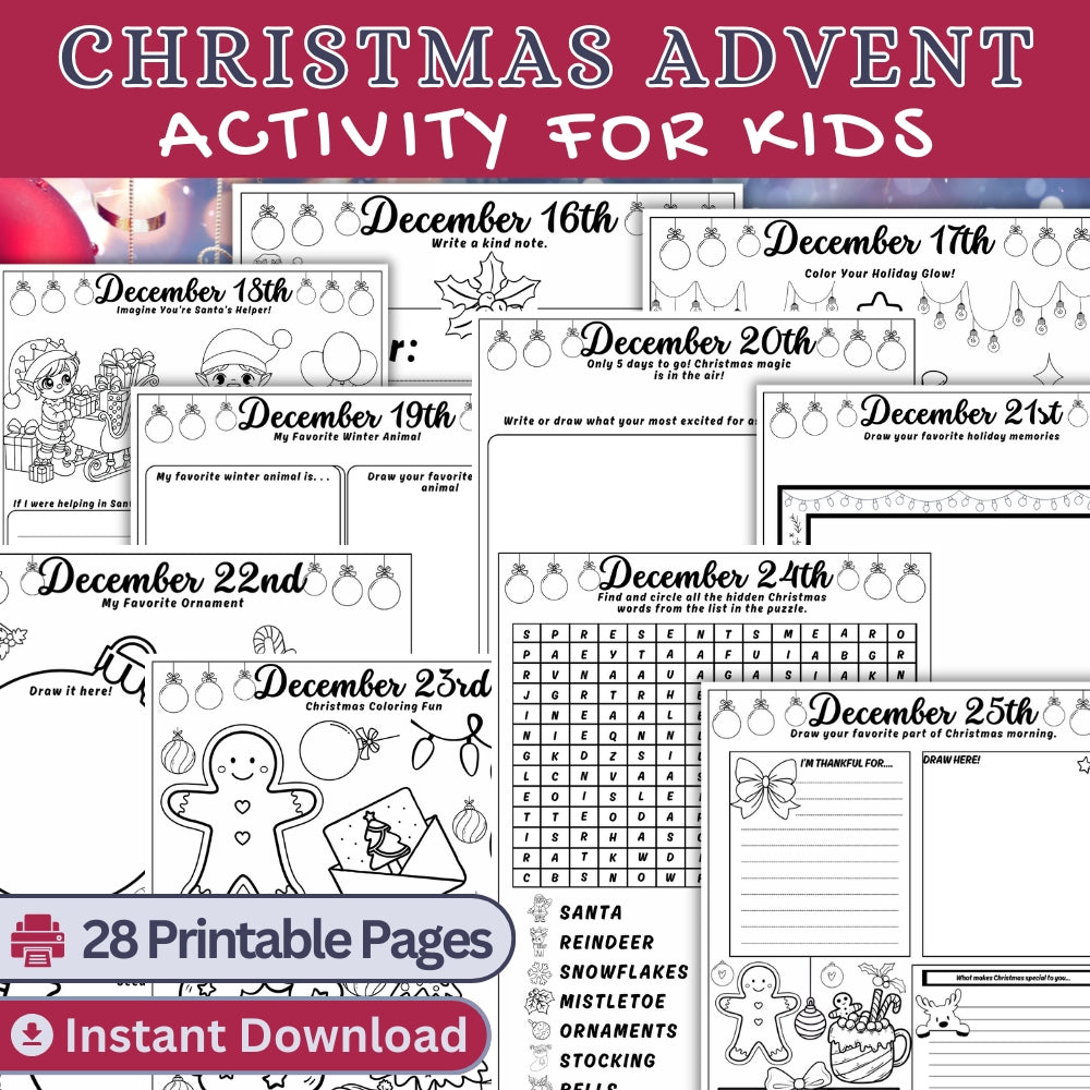 PLR Christmas Advent Activity for Kids