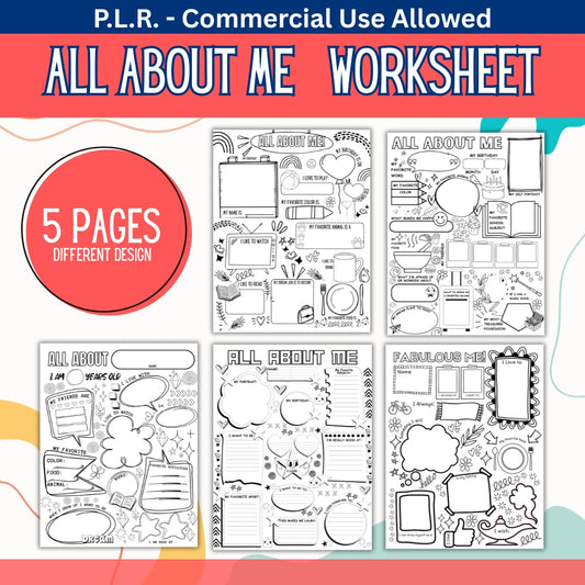 PLR All About Me Worksheets