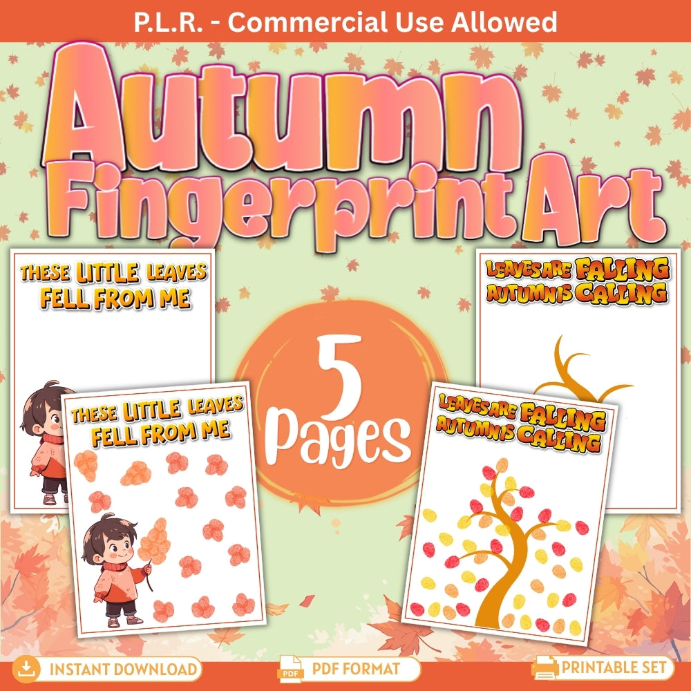 PLR Printable Autumn Fingerprint Art