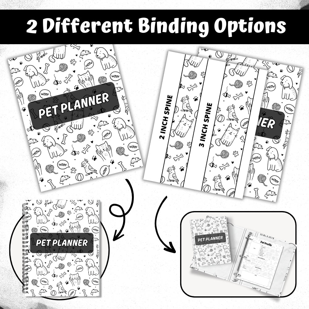 PLR Black and White Pet Planner