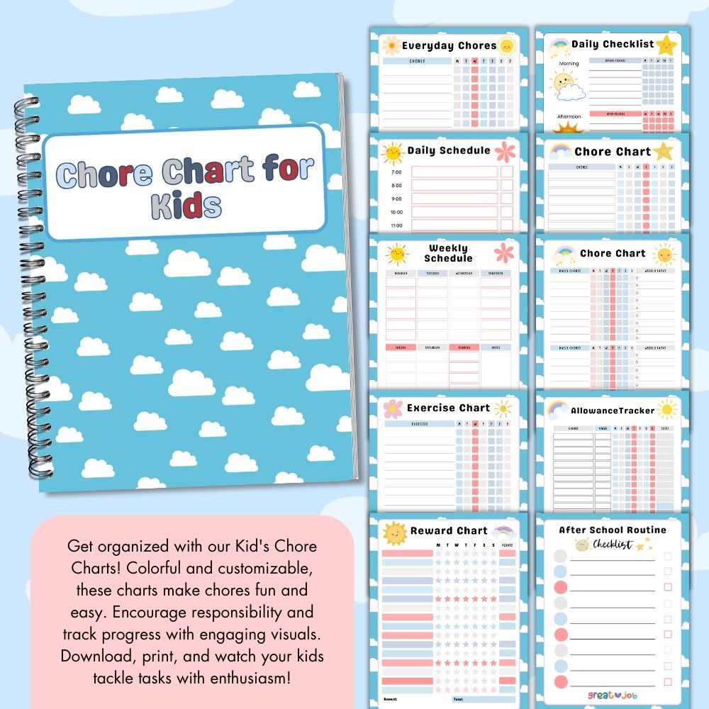 PLR Blue Kids Chore Chart