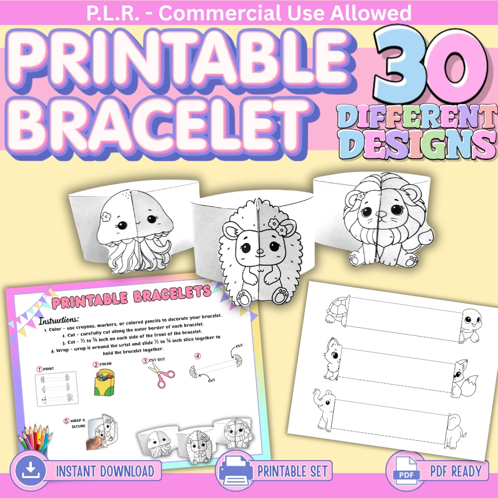 PLR Printable Bracelet Bundle