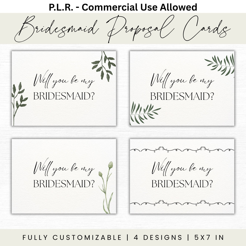 PLR Bridesmaid Proposal Cards – plr-printables-store