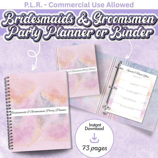 PLR Printable Bridesmaids and Groomsmen Party Planner