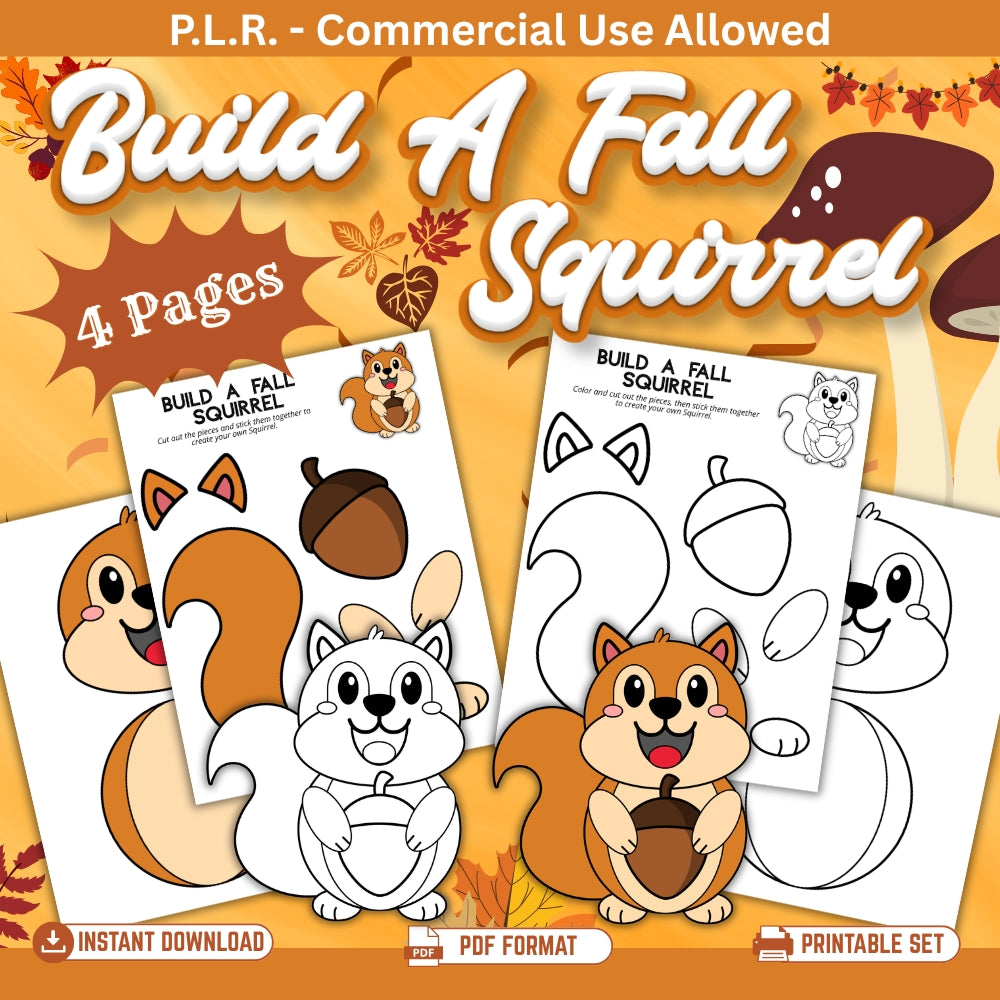PLR Printable Build a Fall Squirrel