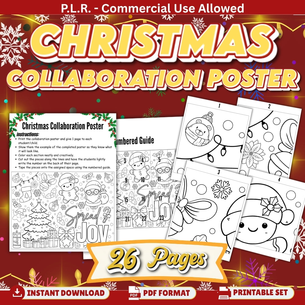 PLR Printable Christmas Collaboration Poster