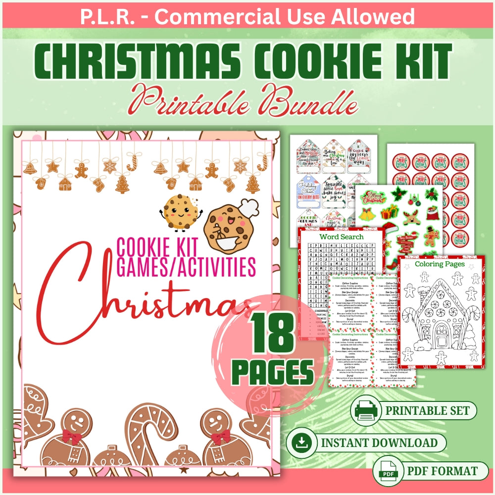 PLR Christmas DIY Cookie Kit Printables