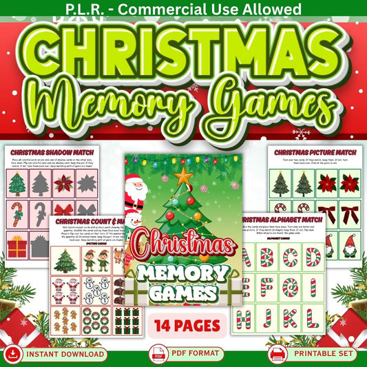 PLR Printable Christmas Memory Games