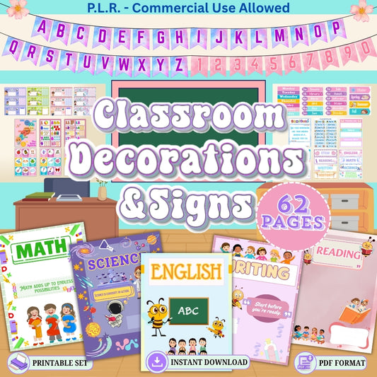 PLR Printable Classroom Decor and Labels