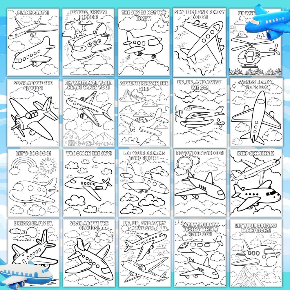 PLR Printable Planes Coloring Pages
