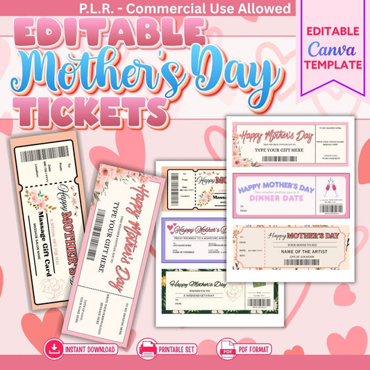 PLR Editable Mother's Day Tickets