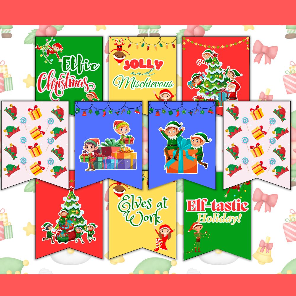 PLR Elf Christmas Home / Classroom Wall Art and Banner