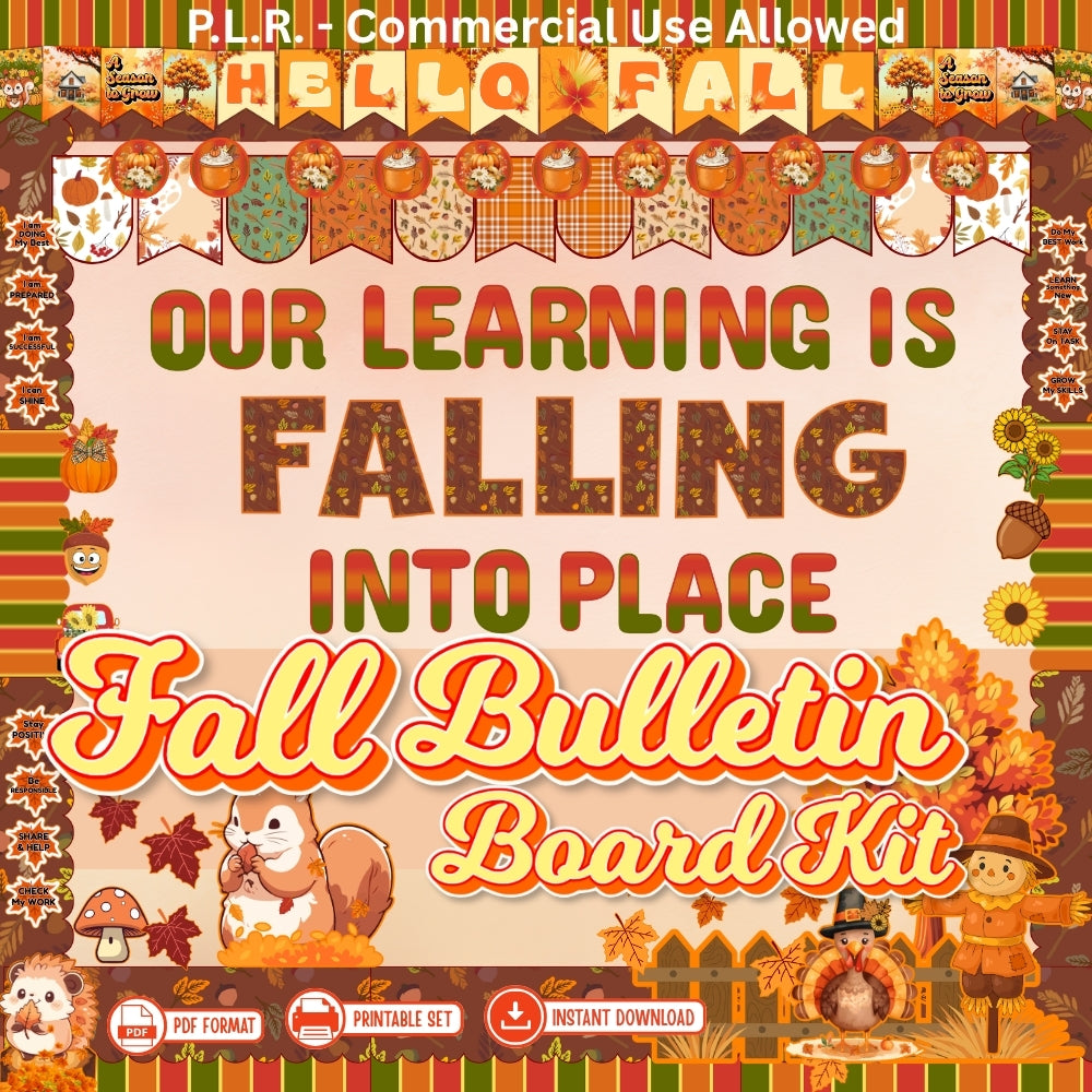 PLR Printable Fall Bulletin Board Kit