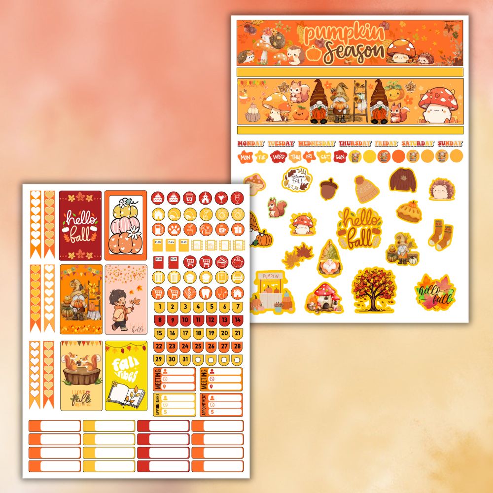 PLR Fall Planner Stickers