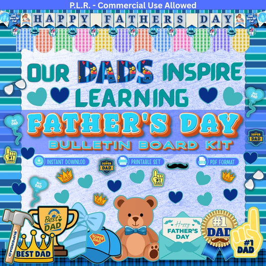 PLR Printable Father's Day Bulletin Board Kit