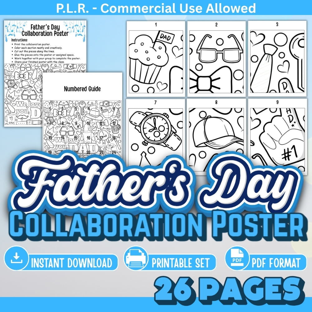 PLR Printable Father's Day Collaborative Poster