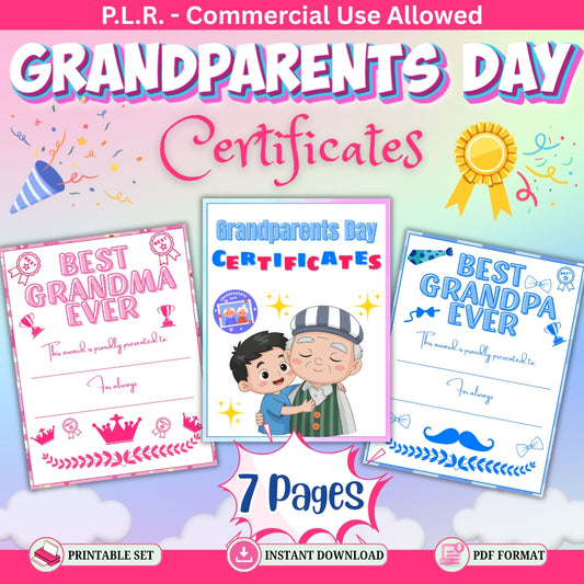 PLR Printable Grandparents Day Certificates
