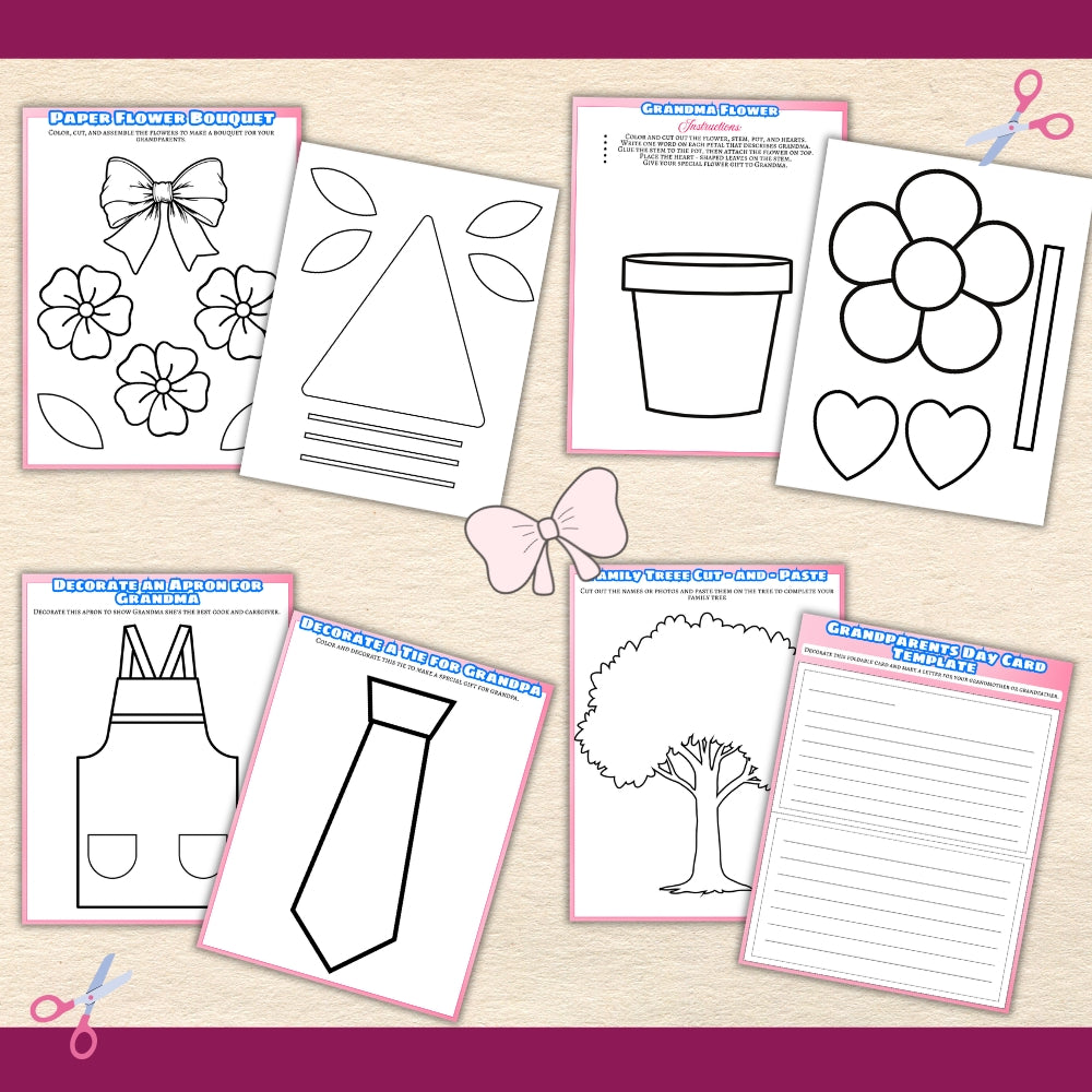 PLR Printable Grandparents Day Cut and Color Set