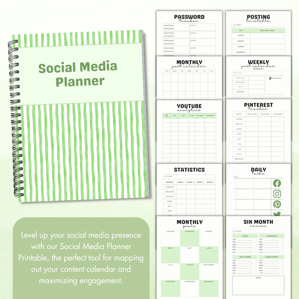 PLR Green Social Media Planner