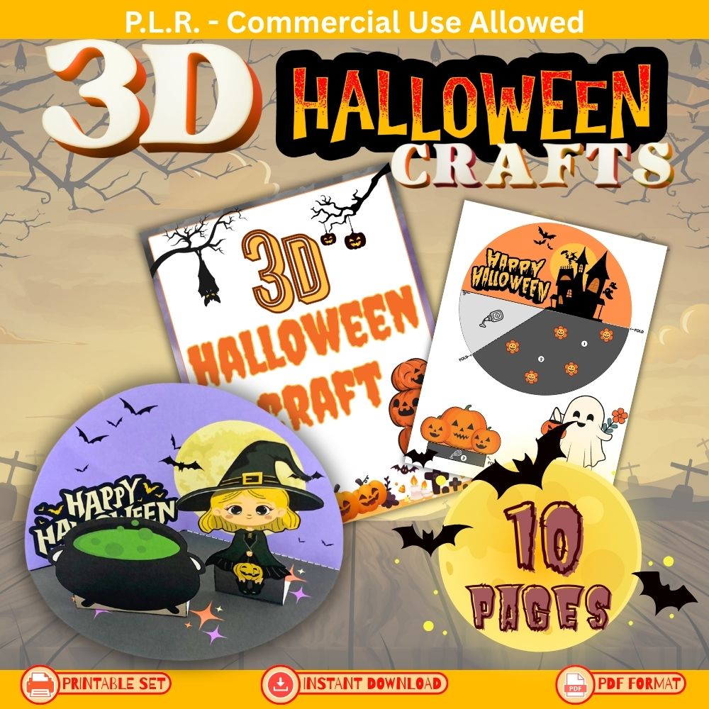 PLR Printable 3D Halloween Craft