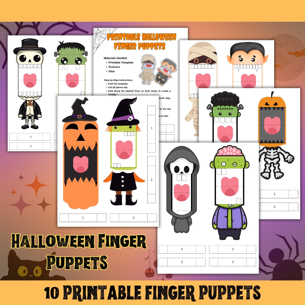 PLR Printable Halloween Finger Puppets