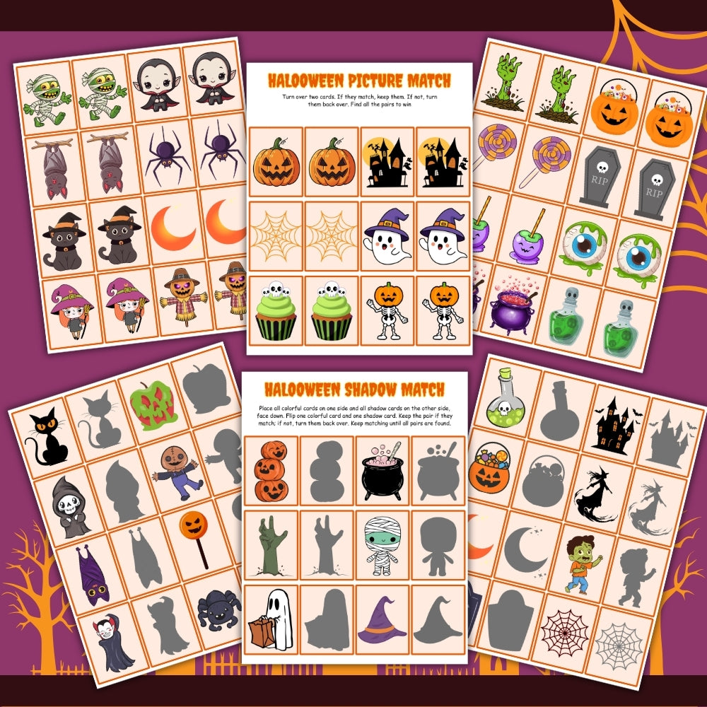 PLR Printable Halloween Memory Games