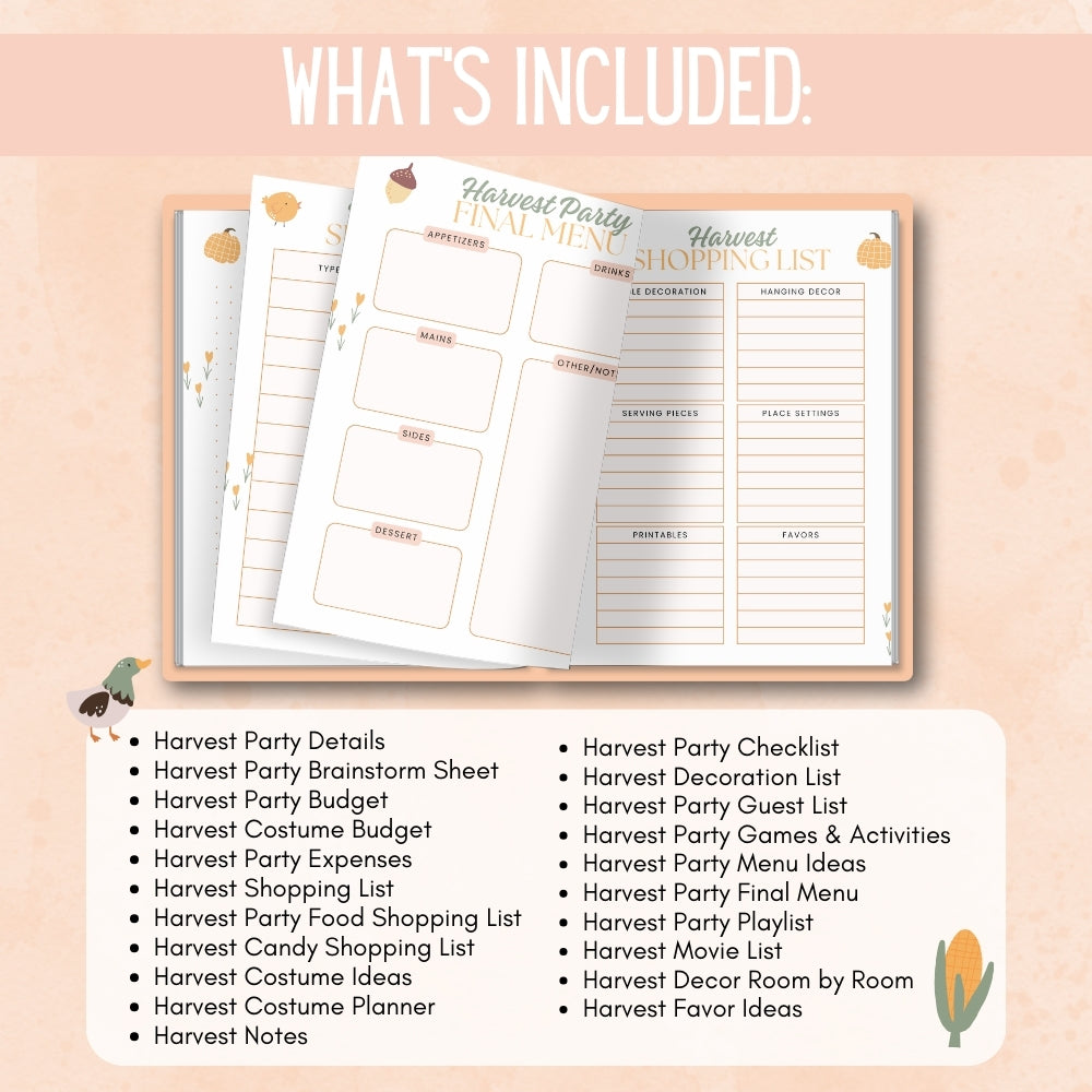 PLR Harvest Party Planner