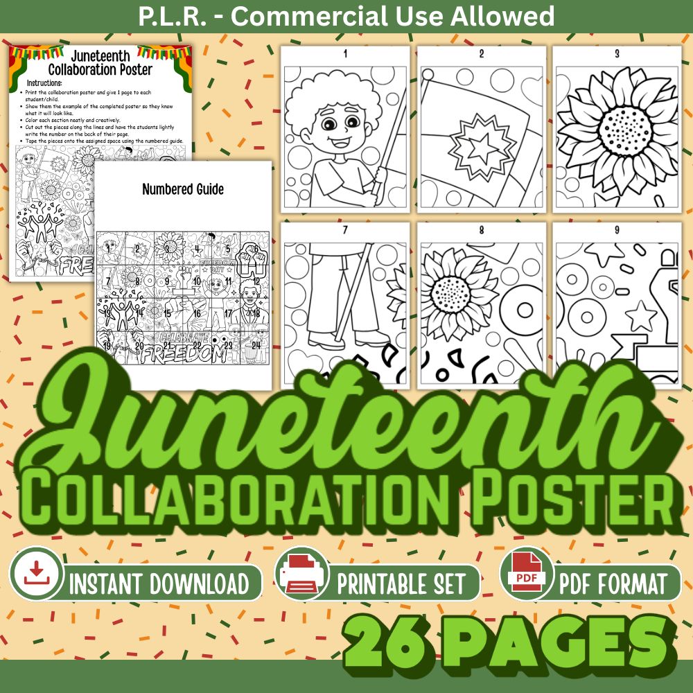 PLR Printable Juneteenth Collaboration Poster