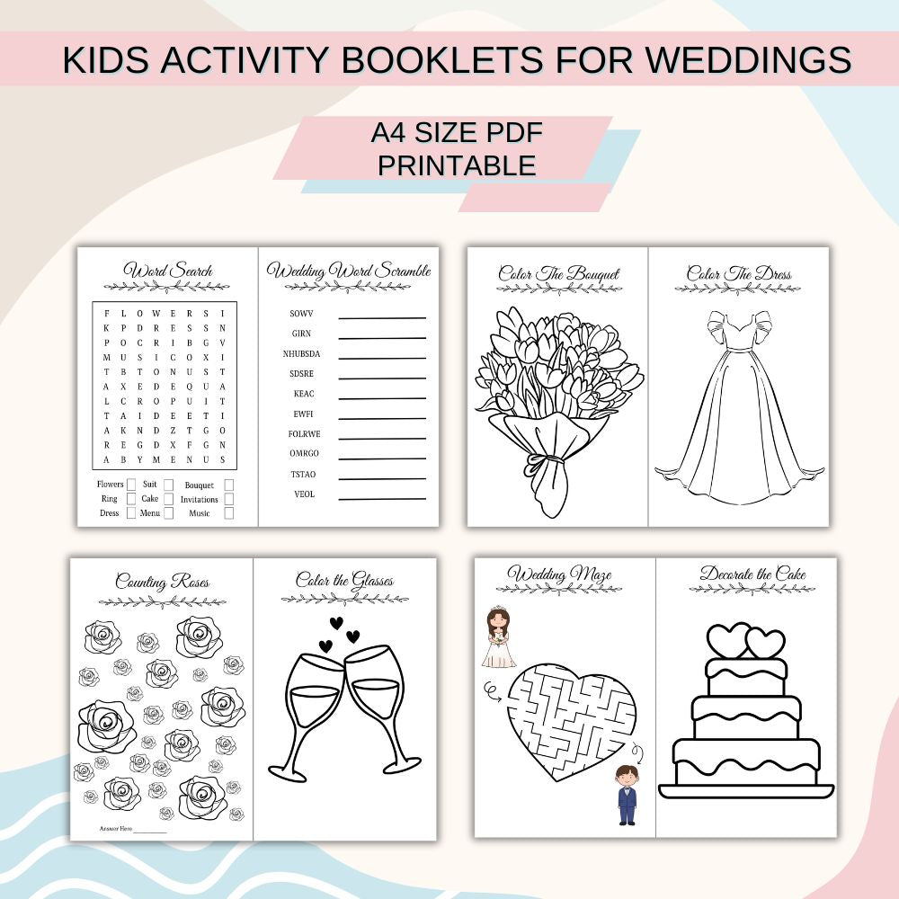 PLR Kids Activity Booklets for Weddings