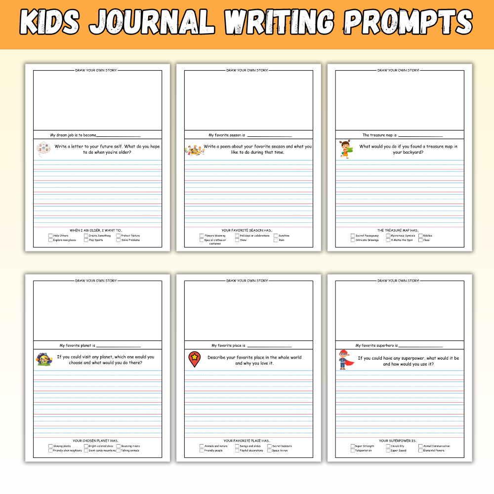 PLR 25 Kids Journal Writing Prompts