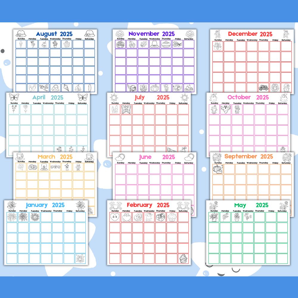 PLR Kids Traceable Monthly Calendar