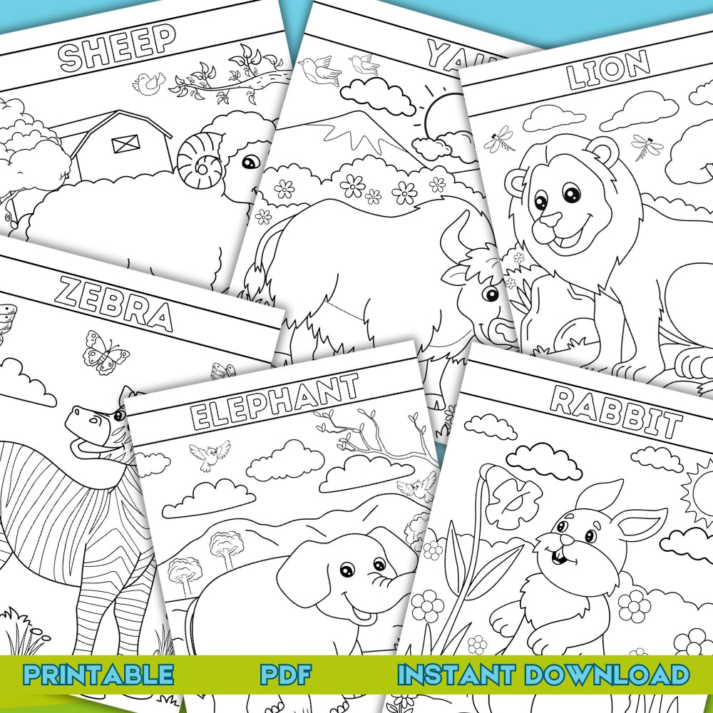 PLR Land Animals Coloring Book