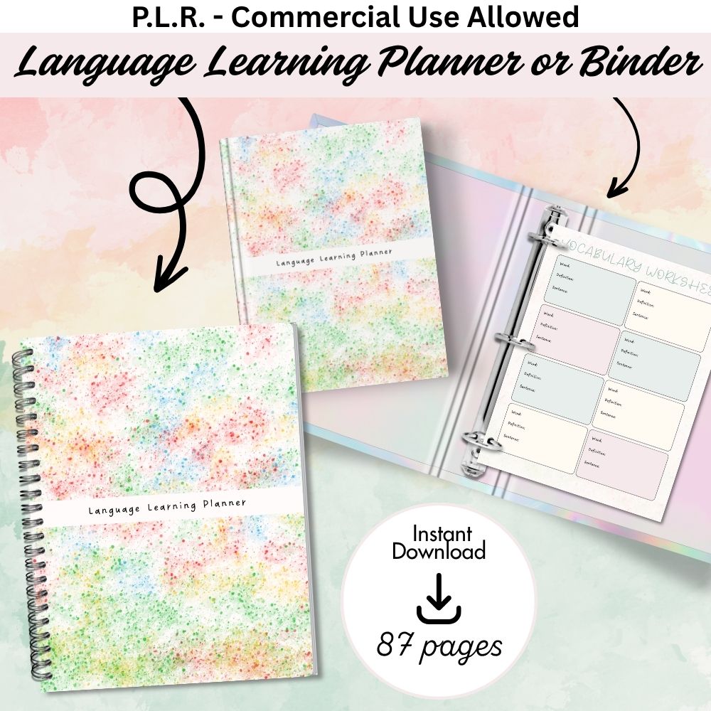 PLR Printable Language Learning Planner