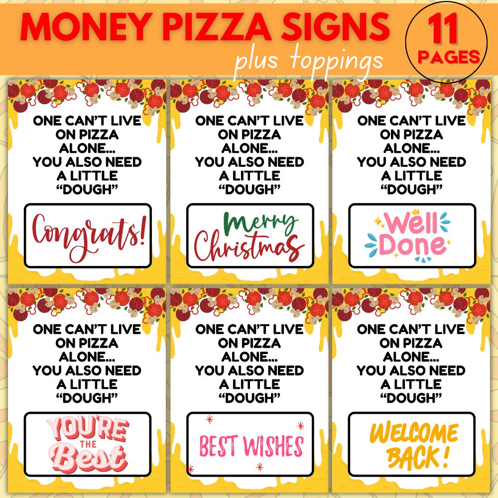 PLR Money Pizza Signs