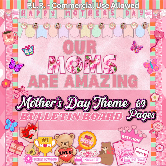PLR Printable Mother's Day Themed Bulletin Board Kit