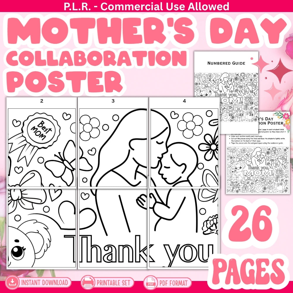 PLR Printable Mother's Day Collaborative Poster