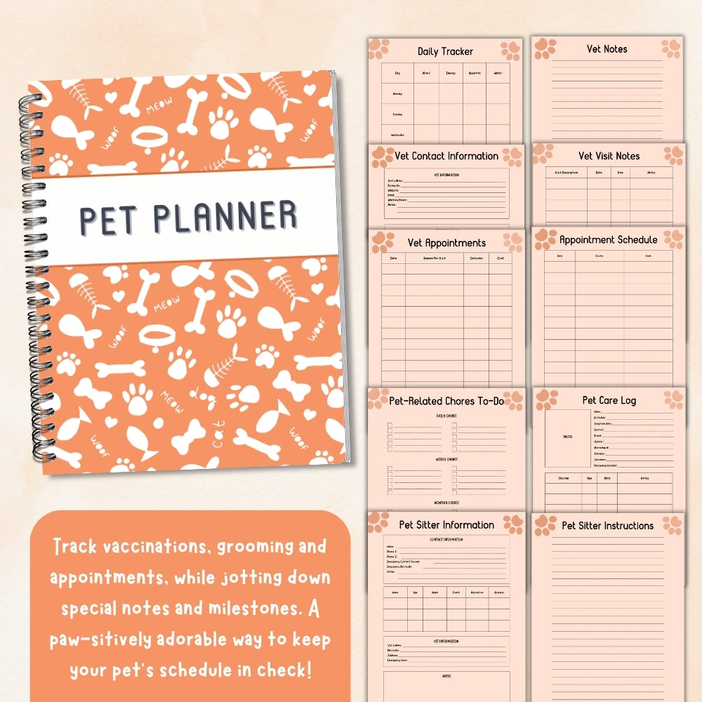 PLR Orange Pet Planner