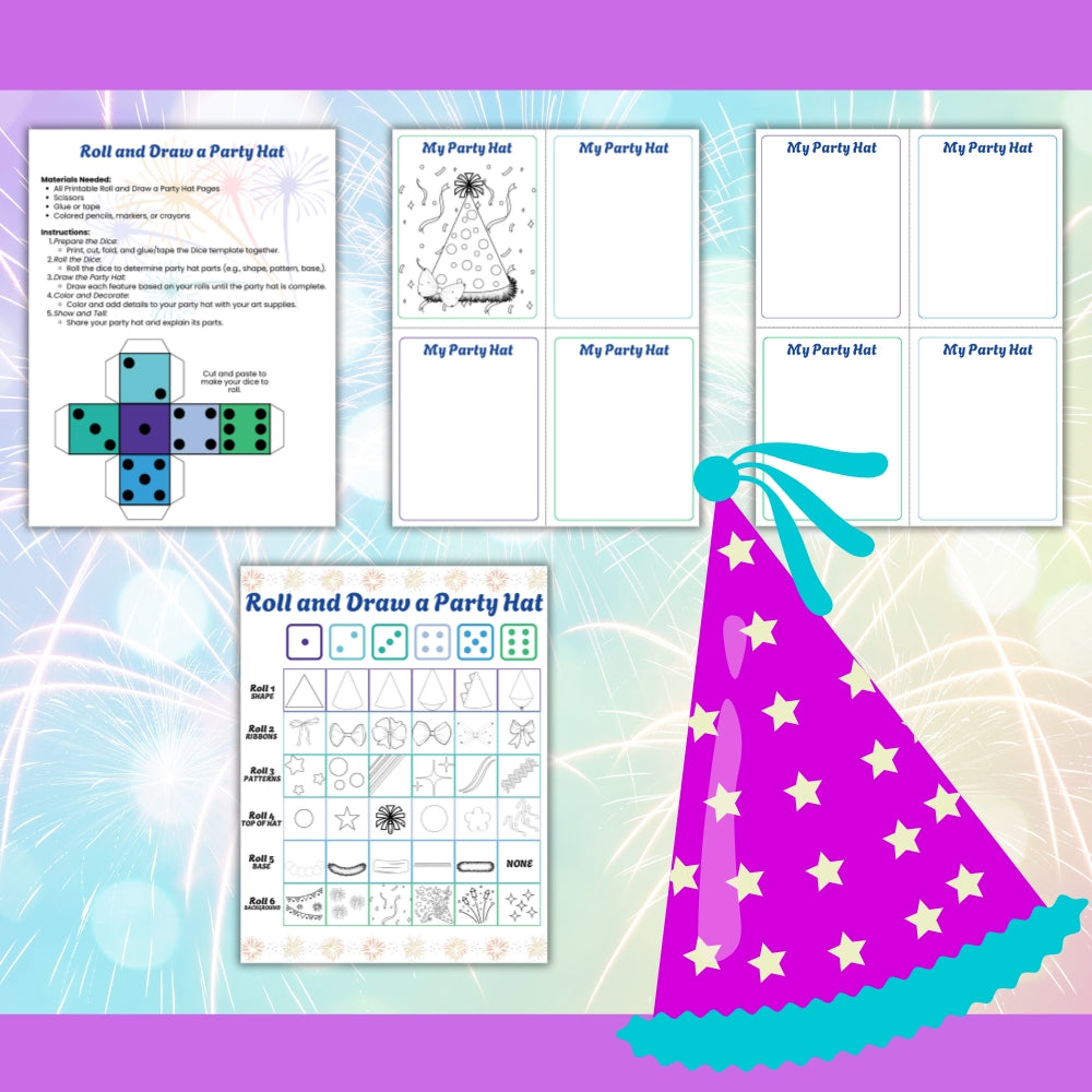 PLR New Year Roll and Draw a Party Hat