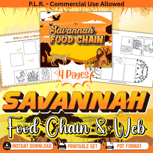 PLR Printable Savannah Food Web and Food Chain