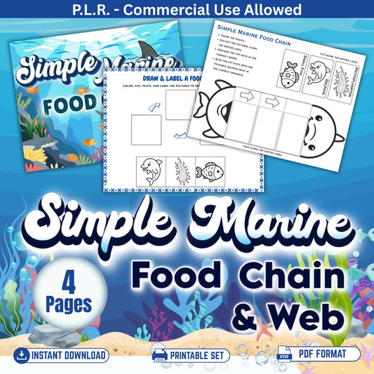PLR Printable Simple Marine Food Web and Food Chain