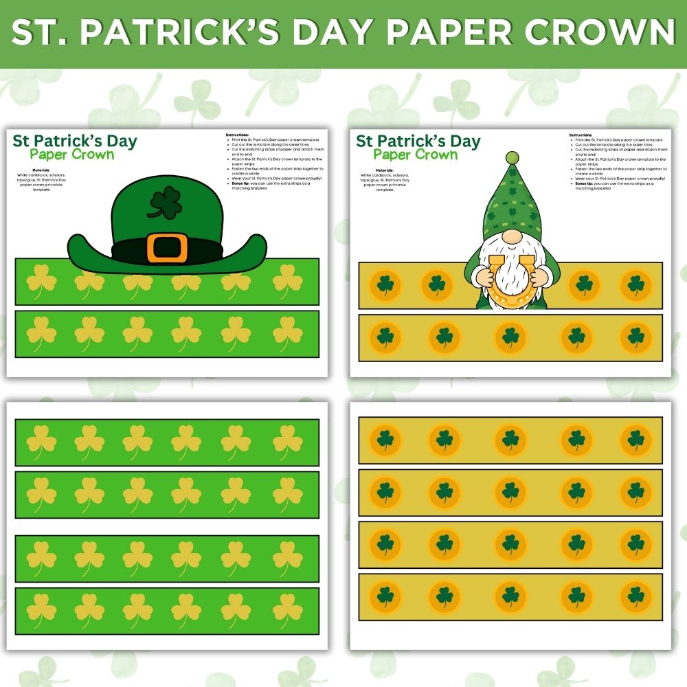 PLR St. Patricks Day Paper Crown