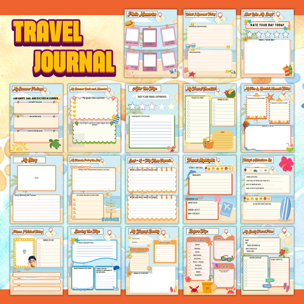 PLR Printable Kids Summer Travel Journal