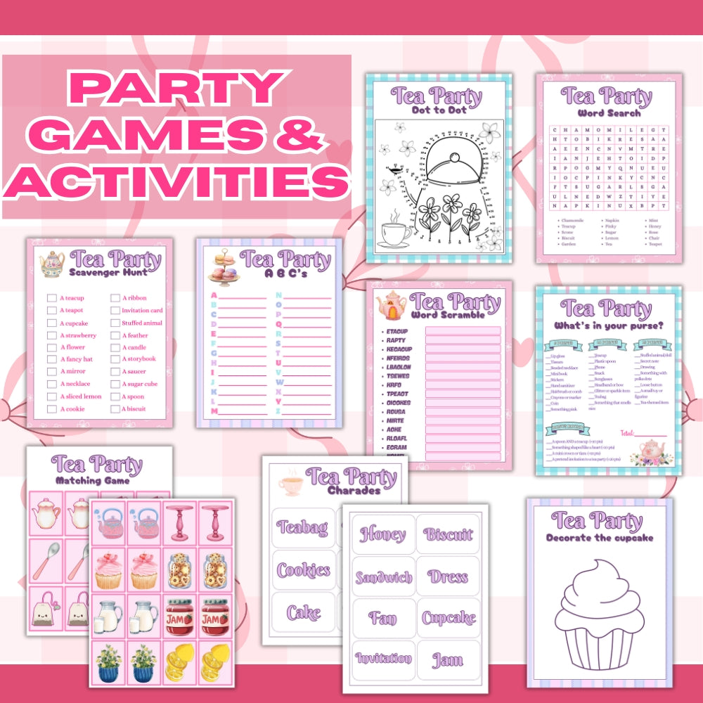PLR Printable Tea Party Birthday Party Bundle