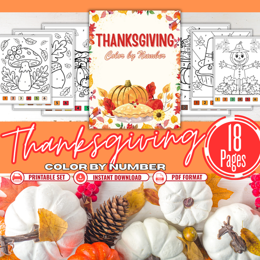 PLR Thanksgiving Color by Number