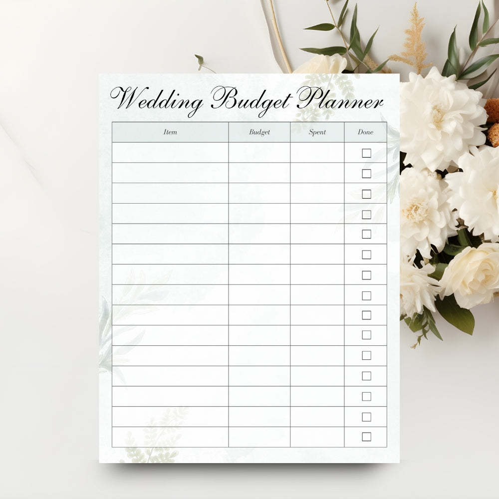 PLR Wedding Budget Planner